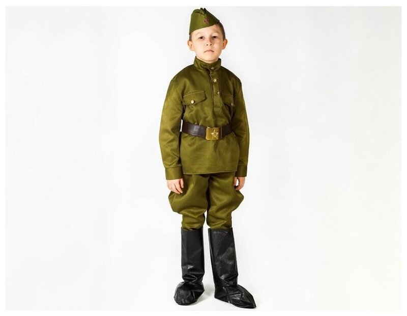Карнавальный костюм солдат в галифе люкс, на рост 140-152 см, 8-10 лет, Бока 2704-бока