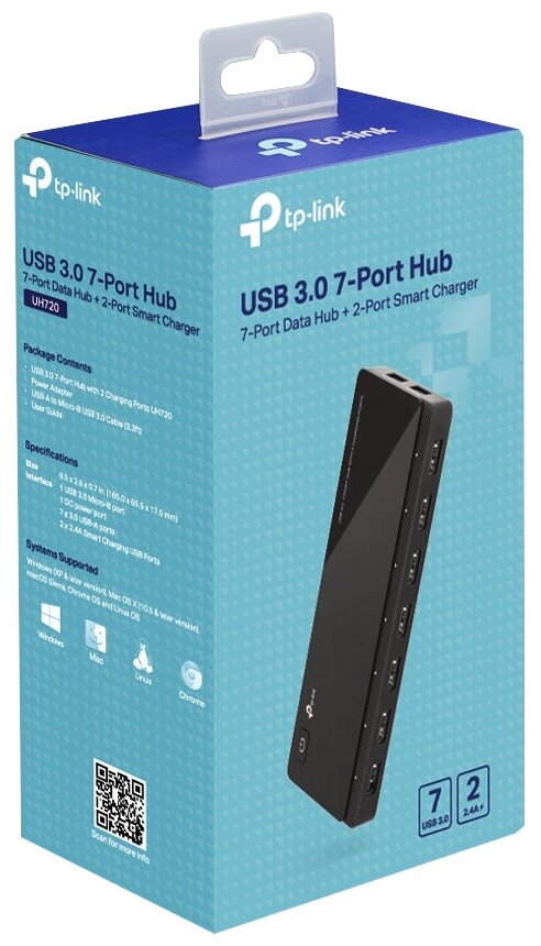 Разветвитель USB Tp-link UH720 7ports USB 3.0+2charging ports