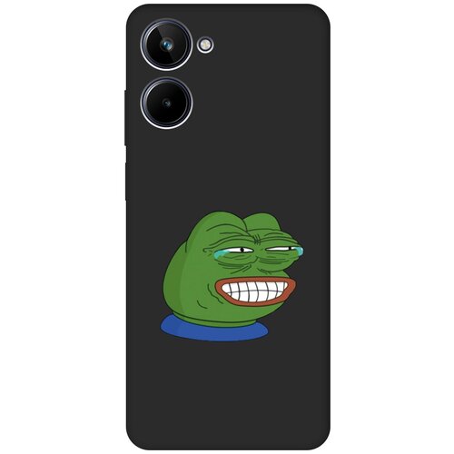 Матовый Soft Touch силиконовый чехол на Realme 10 4G, Рилми 10 4Г с 3D принтом Pepe the Frog черный силиконовый чехол на realme 10 4g рилми 10 4г с 3d принтом pepe the frog прозрачный