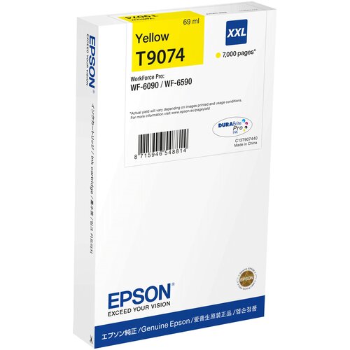 Картридж Epson C13T907440, 7000 стр, желтый