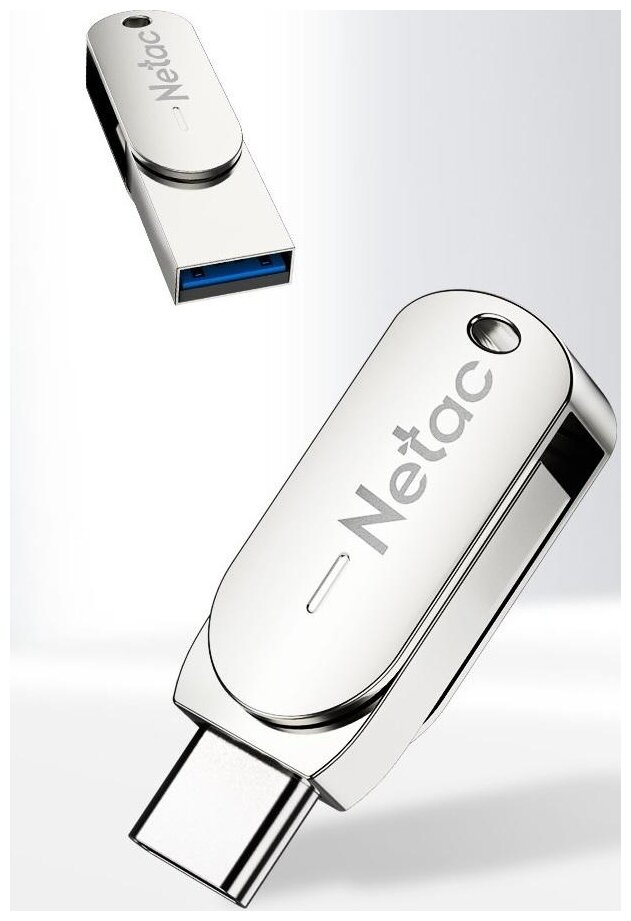 Флешка Netac U785С, 64Gb, USB 3.0/USB Type-C, Серебристый NT03U785C-064G-30PN - фото №8