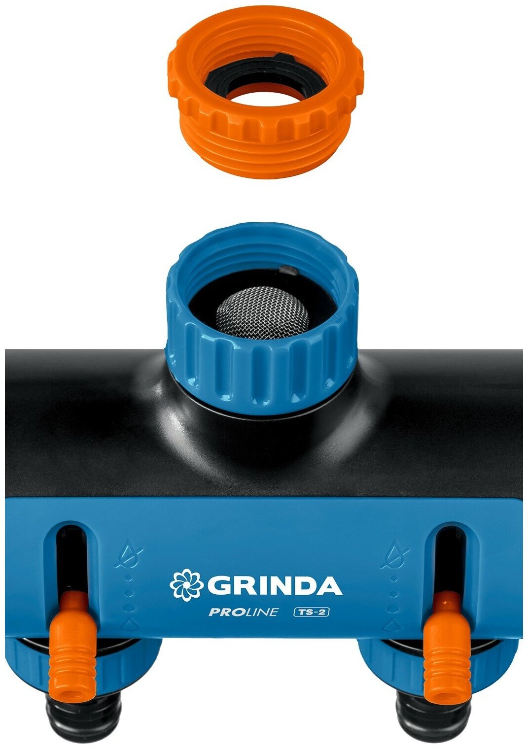 GRINDA TS-2, двухканальный 3/4″ - 1″ с внутренней резьбой, соединитель с внешней резьбой 3/4″ - 1, поливочный распределитель, PROLine (8-426312) - фотография № 3