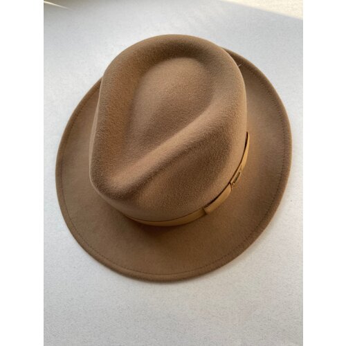 фото Шляпа , размер 60-61, коричневый, бежевый шапки шляпки