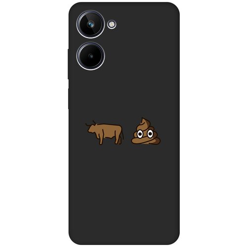 Матовый чехол Bull and Poo для Realme 10 4G / Рилми 10 4Г с 3D эффектом черный матовый чехол bull and poo для realme 10 pro реалми 10 про плюс с 3d эффектом желтый