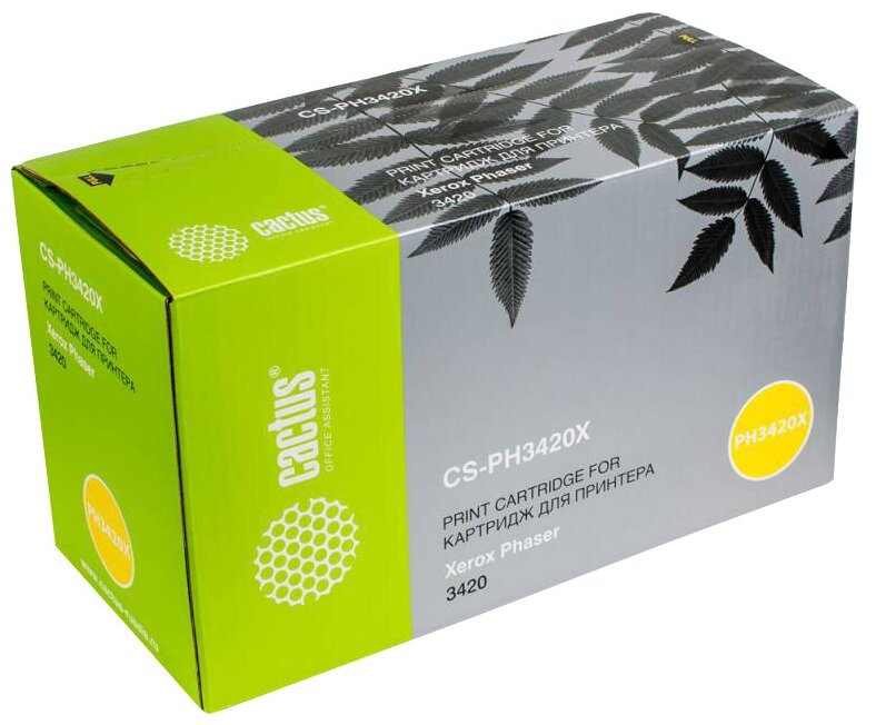 Картридж Cactus CS-PH3420X совместимый тонер картридж (Xerox 106R01034) 8000 стр, черный