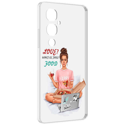 Чехол MyPads девушка-с-ноутбуком женский для Tecno Pova 4 Pro задняя-панель-накладка-бампер