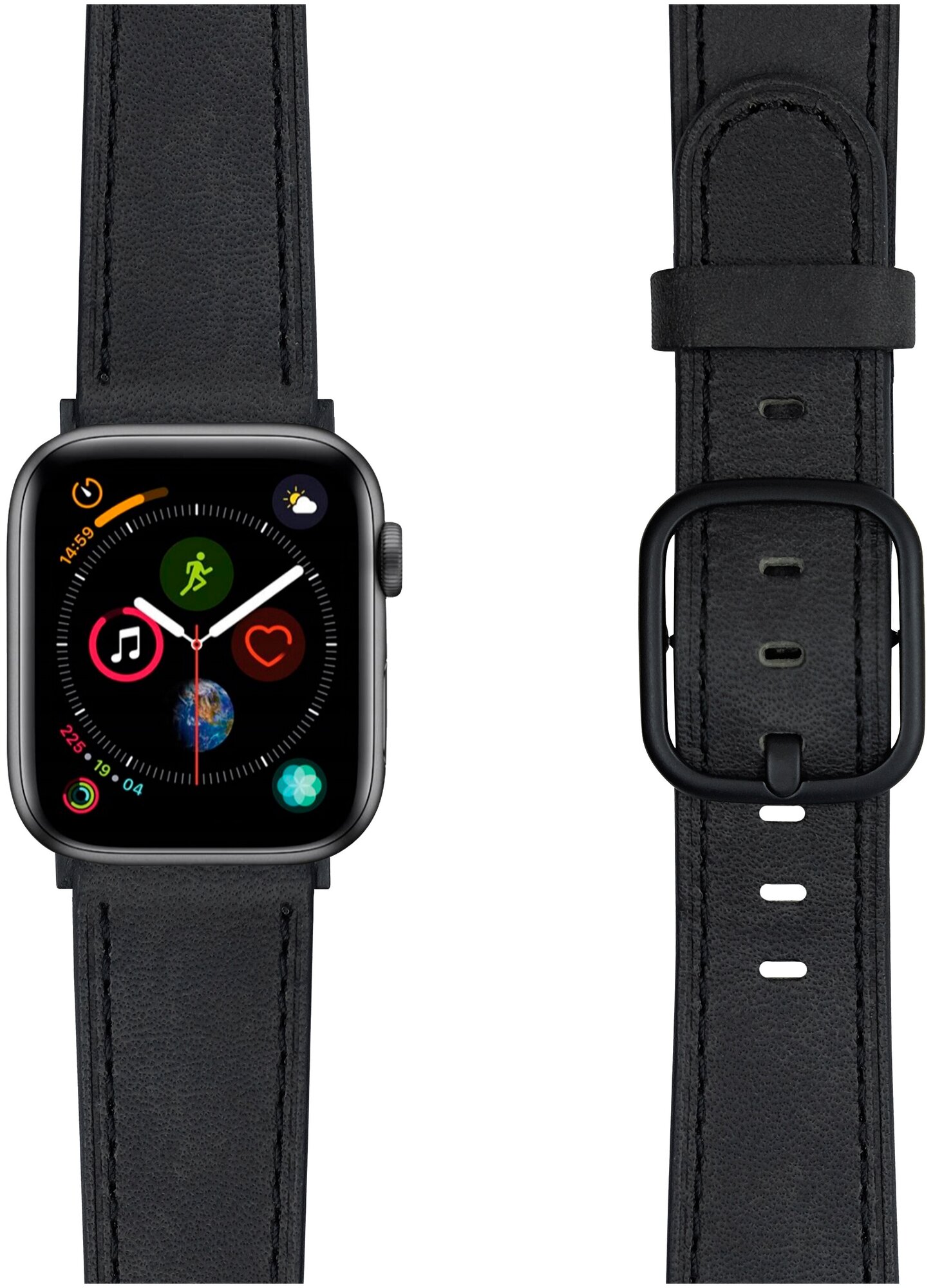 Ремешок LYAMBDA MINKAR для Apple Watch Series 3/4/5 черный (DSP-03-40) Noname - фото №2