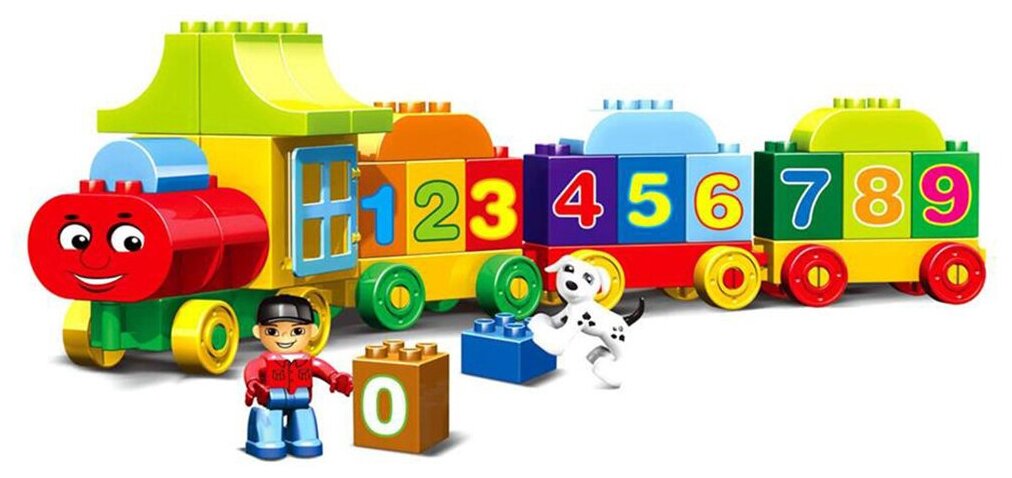 Конструктор Kids Home Toys "Числовой поезд", учимся считать, 50 деталей - фотография № 2