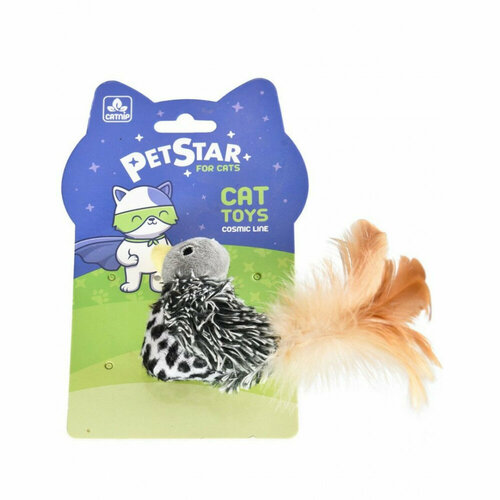 PET STAR Игрушка для кошек Птичка с мятой и перьями