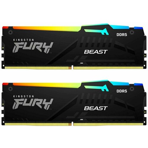 Оперативная память Kingston FURY Beast Black RGB [KF552C36BBEAK2-16] 16 ГБ, DDR5, 8 ГБx2 шт, 5200 МГц