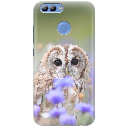 фото Cиликоновый чехол на huawei nova 2 / хуавей нова 2 с принтом "сова и васильки" gosso
