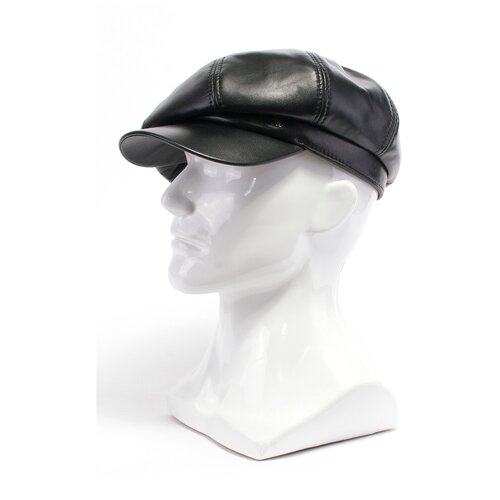 фото Кепка antar 72101 из натуральной кожи, размер 58-59, черный