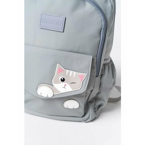 Школьный детский портфель для подростков ранец для девочки рюкзак momo серый