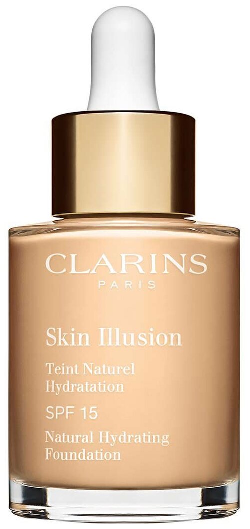 Clarins Увлажняющий тональный крем с легким покрытием Skin Illusion, SPF 15, 30 мл, оттенок: 101 linen