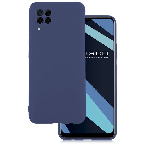 фото Матовый силиконовый чехол rosco для samsung galaxy a22 (самсунг галакси а22), синий