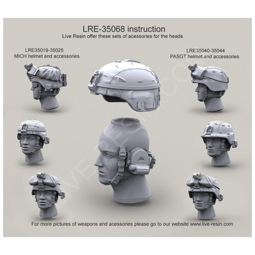 LRE35068 Набор голов современной армии США с очками ESS Crossbow Goggles и тактическими наушниками Peltor Communication Headsets Comtac II сменные амбушюры из силиконового геля совместимые с peltor comtac walker s razor howard impact размеры 106 х 82 х 20 мм