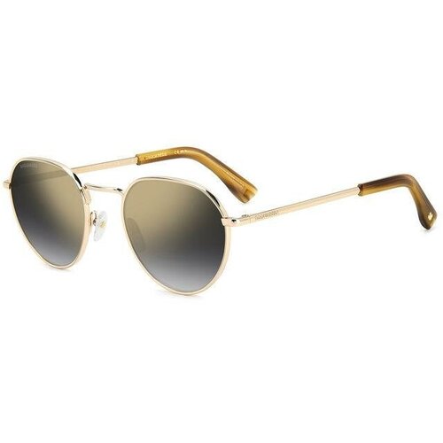 Солнцезащитные очки DSQUARED2, авиаторы, оправа: металл, для мужчин, коричневый