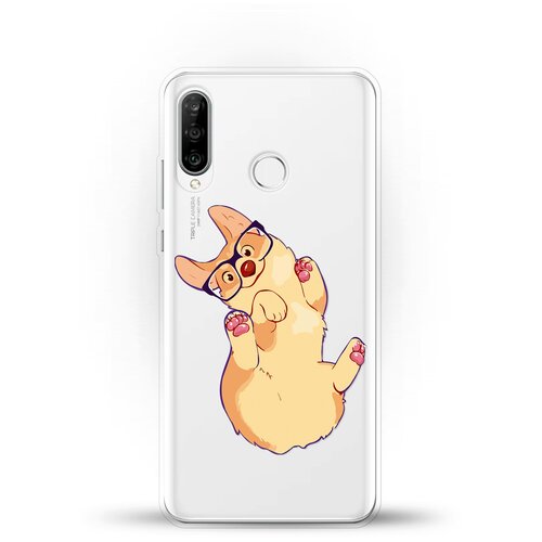 фото Силиконовый чехол корги в очках на huawei p30 lite andy & paul