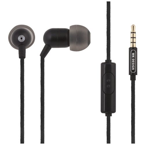 Наушники WK WI230 mini jack 35 mm black 58100₽