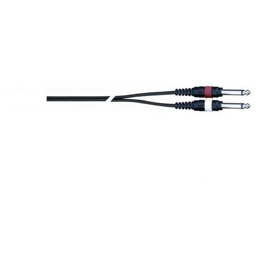 QUIK LOK STR611K-3 BK Компонентный кабель, 3 метра, разъёмы 2 Mono Jack Male - Stereo Mini Jack