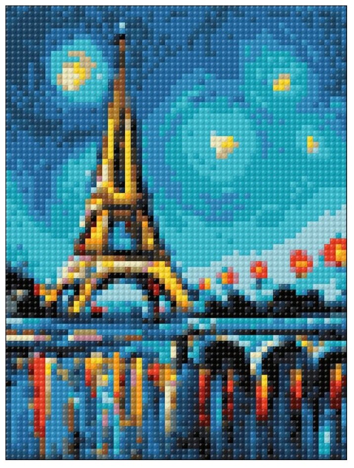 Алмазная мозаика Гранни «Парижский пейзаж» (20х15 см, полная выкладка, квадратные стразы)