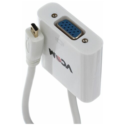 Переходник/адаптер VCOM micro HDMI - VGA (CG593), 0.15 м, белый переходник адаптер vcom hdmi vga cg558 0 1 м белый