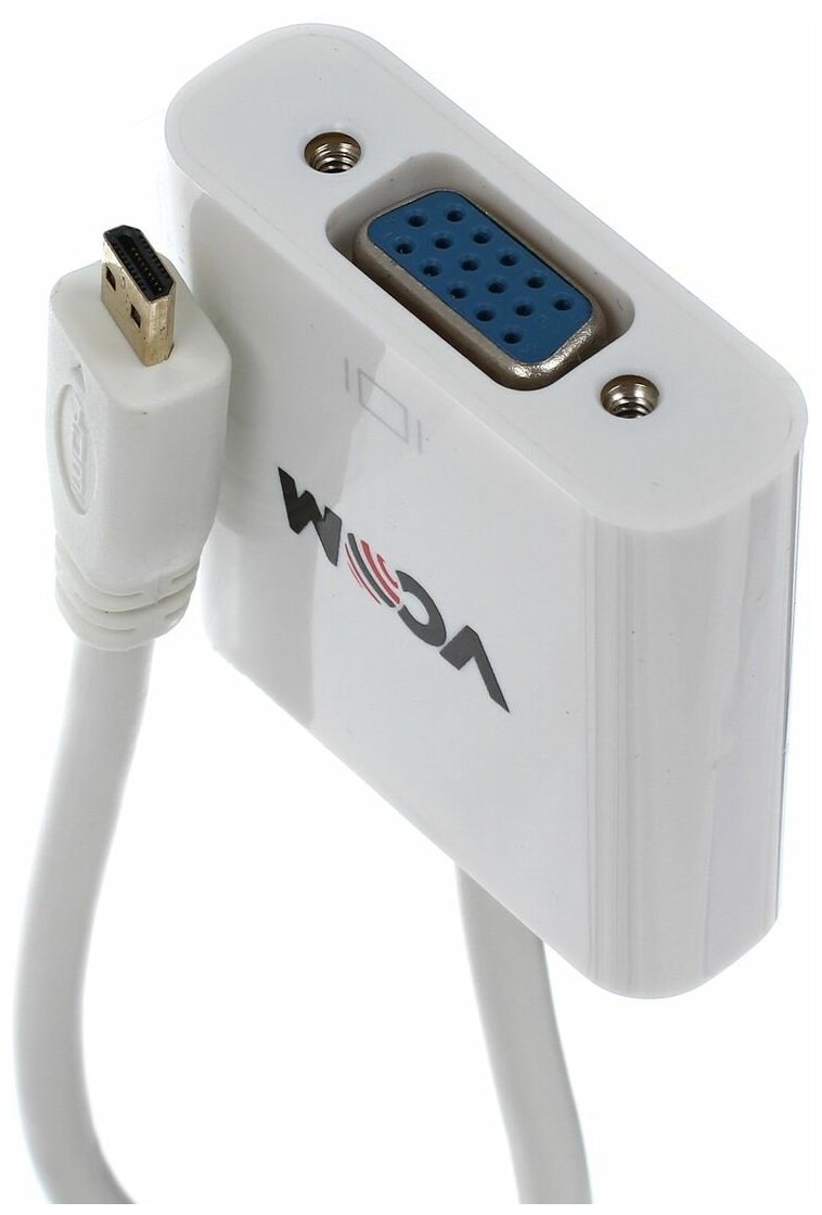 Кабель-переходник VCOM Micro HDMI M=>VGA F, 0.15 м.