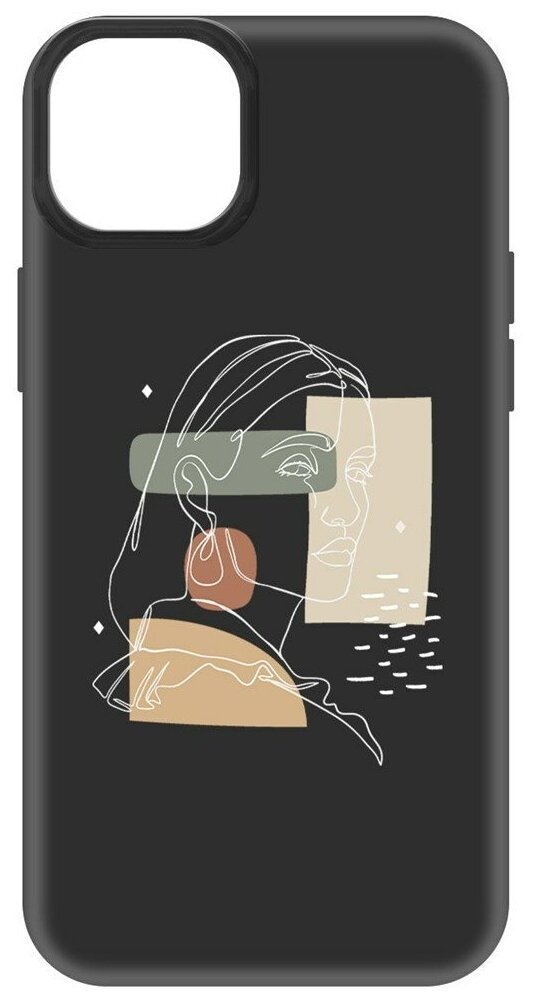 Чехол-накладка Krutoff Soft Case Уверенность для iPhone 14 Plus черный