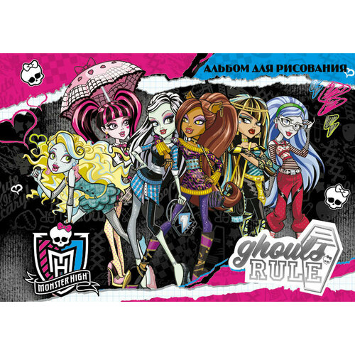 Набор альбомов для рисования на спирали Monster High , 40 листов-2 шт. наклейки и раскраски росмэн monster high зеленая