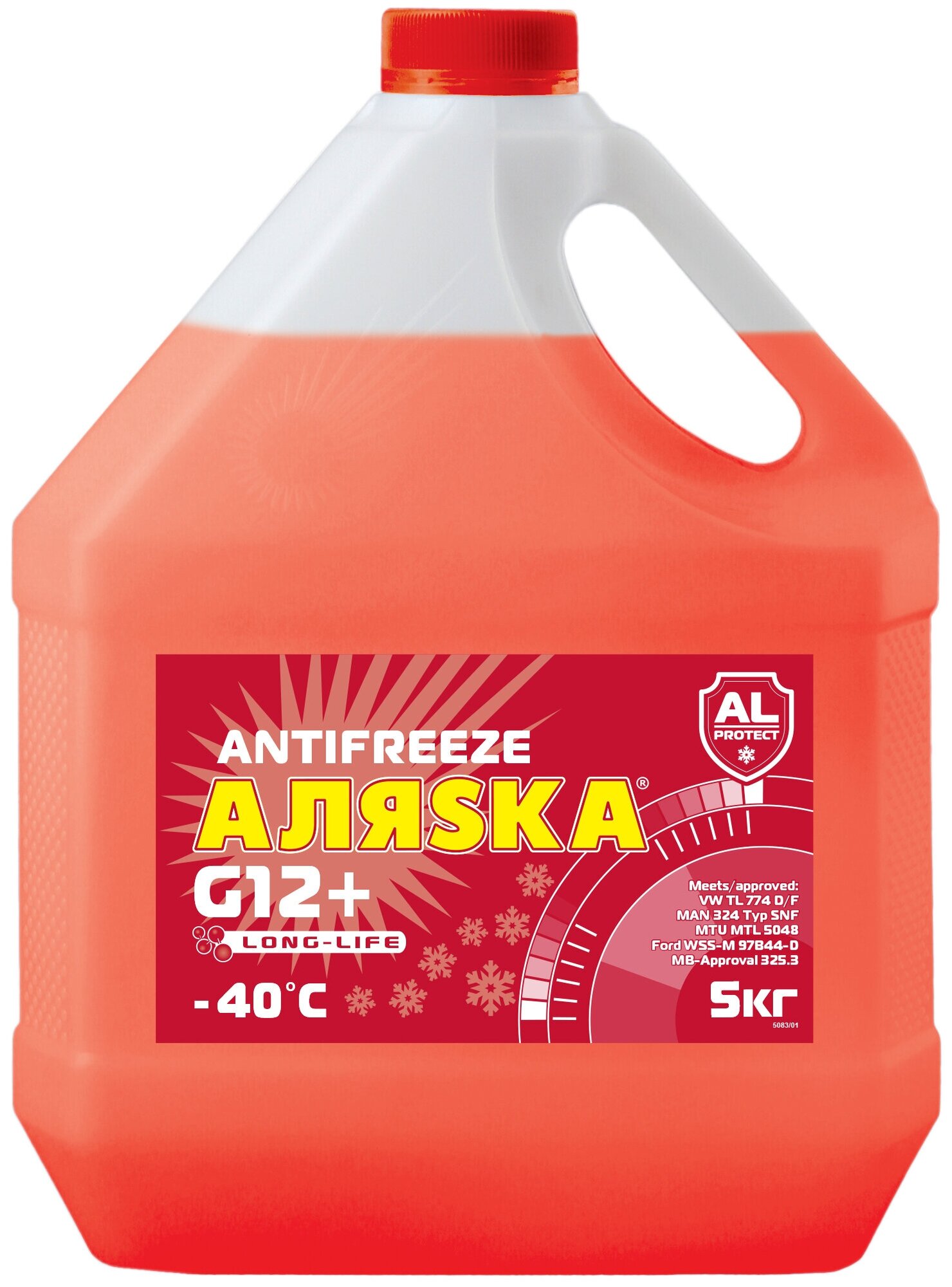 Антифриз Аляска Long Life G12+ готовый -40C красный 5 кг 5083