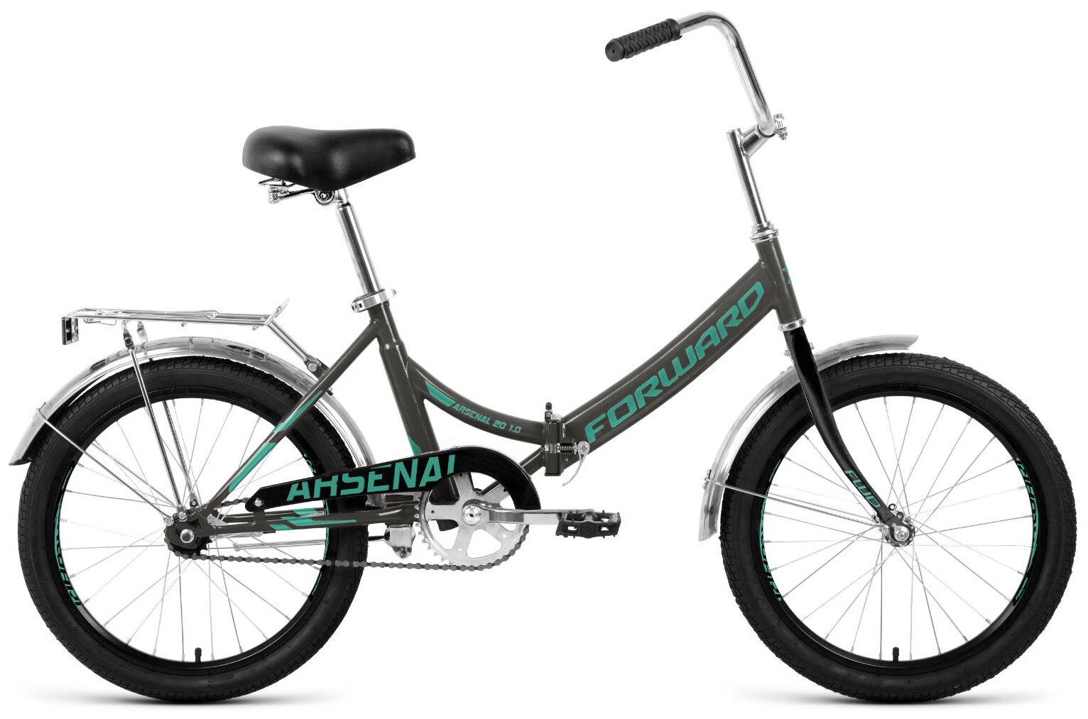 Велосипед Forward ARSENAL 20 1.0 20" 2021 рост 14" темно-серый/бирюзовый
