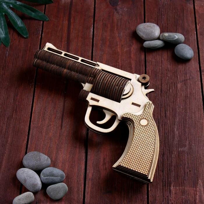 Дарим Красиво Сувенир деревянный пистолет "Револьвер"