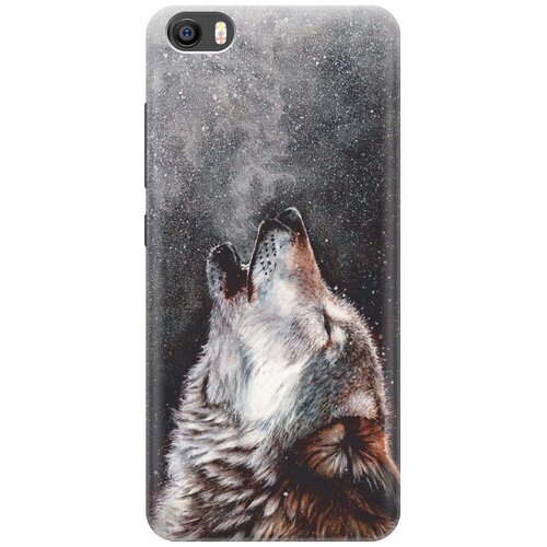 фото Cиликоновый чехол на xiaomi mi 5 / сяоми ми 5 с принтом "морозный волк" gosso