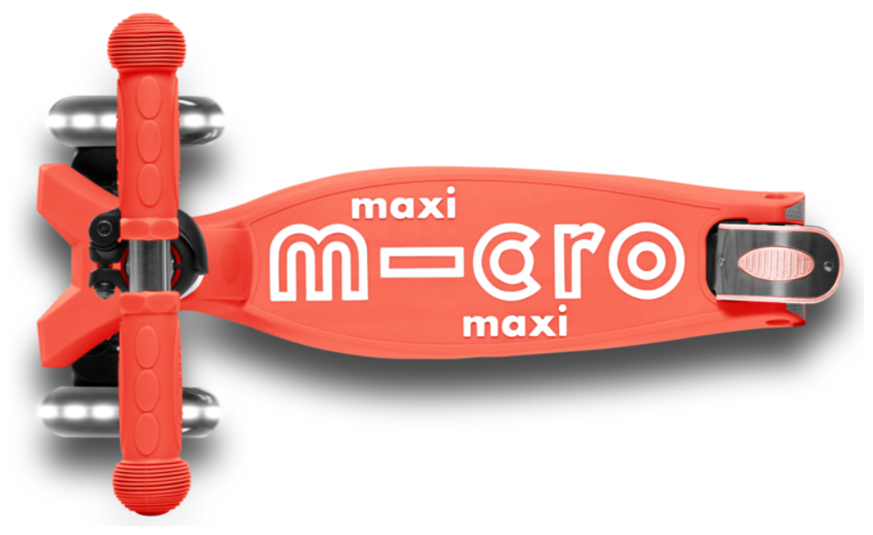Самокат Maxi Micro Deluxe Led складной кораллово-розовый