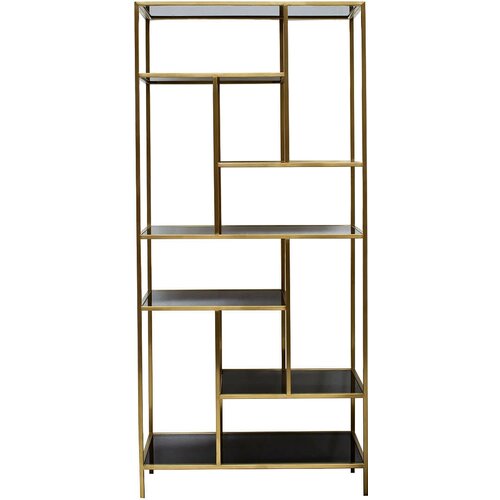 Стеллаж Garda Decor золотистый-черный 46AS-SH1452-GOLD