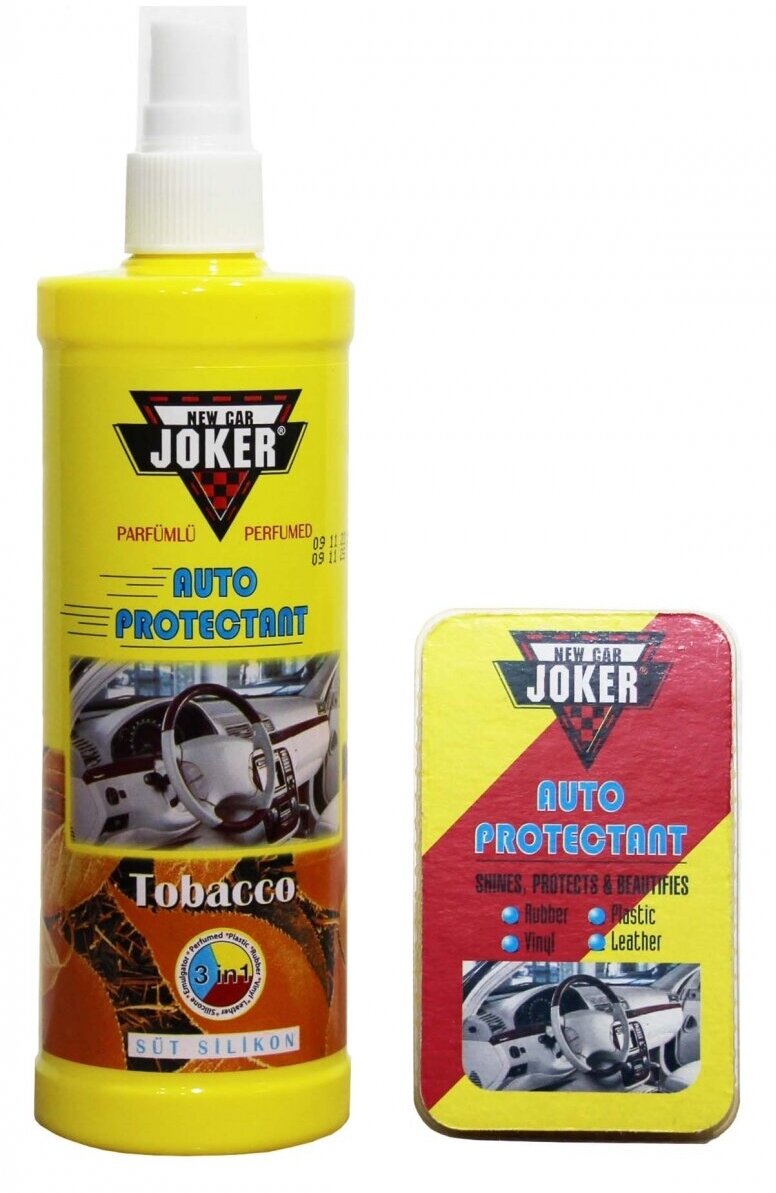 157 Защитная полироль для кожи винила пластика автомобиля JOKER с губкой 250мл Табак