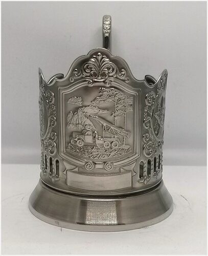 Изображение товара Подстаканник никелированный с чернением "Катюша"