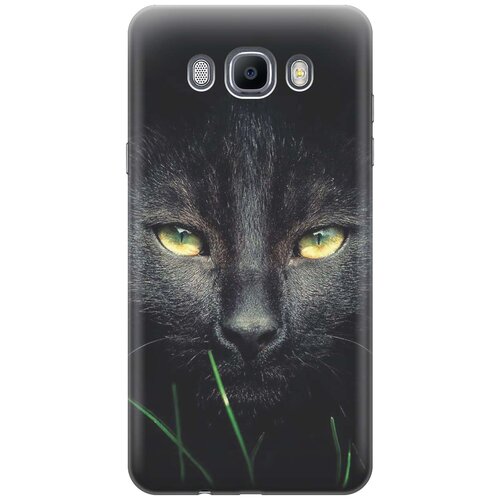 фото Cиликоновый чехол на samsung galaxy j7 (2016) / самсунг джей 7 2016 с принтом "кошка в темноте" gosso