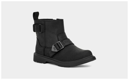 Ботинки UGG, демисезонные, натуральная кожа, на молнии, размер 31.5, черный