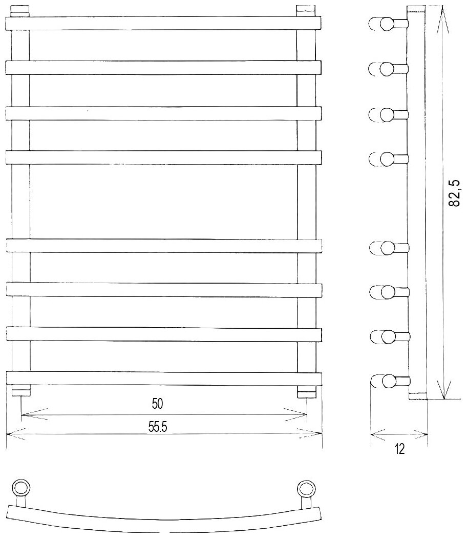 Полотенцесушитель двин R primo 80/50 1"-3/4"-1/2" Универсальный, К1 - фотография № 4