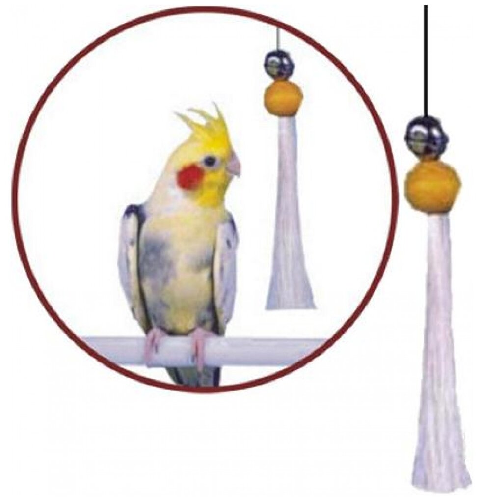 PENN-PLAX Игрушка для птиц кисточка С бубенчиком большая