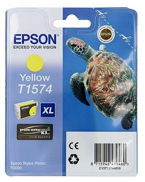 Картридж струйный Epson T1574 C13T15744010 желтый (25.9мл) для Epson St Ph R3000