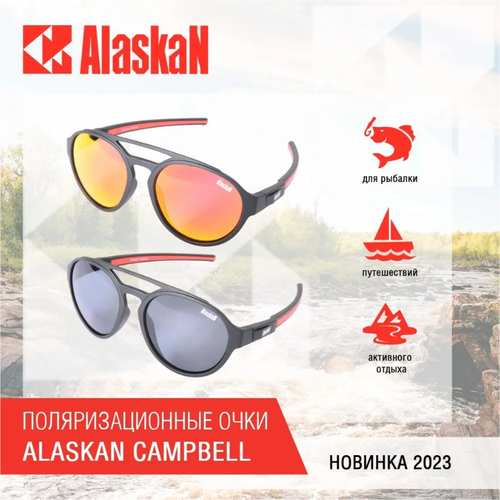 солнцезащитные очки alaskan серый Солнцезащитные очки Alaskan, серый, черный