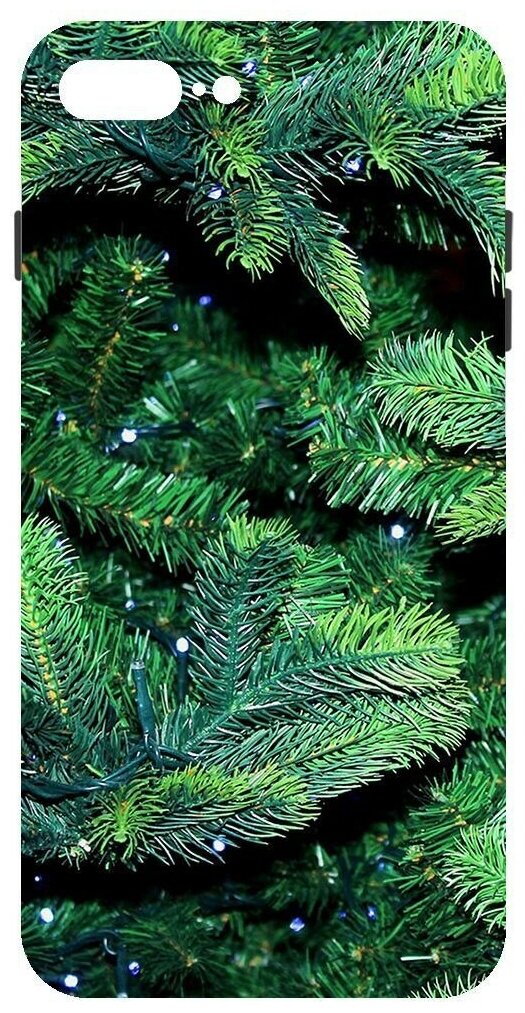Чехол-накладка Krutoff Софт Кейс Еловые лапки для iPhone 7 Plus/8 Plus черный
