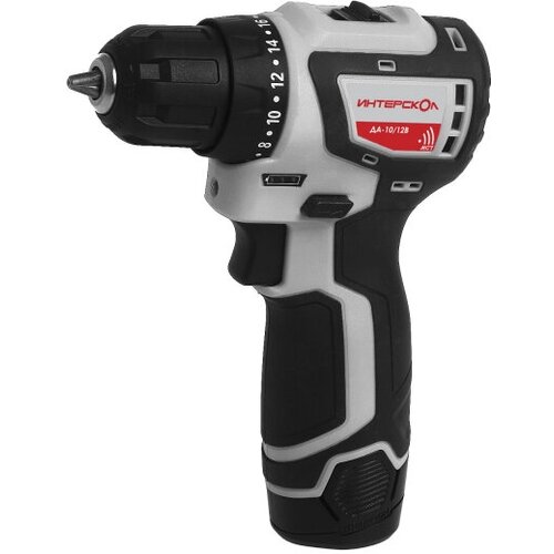 Дрель-шуруповерт аккумуляторная ИНТЕРСКОЛ ДА-1012В бесщеточная Li-ion кейс 2 аккум 2Ач 1091400₽