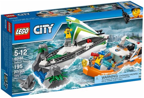 Конструктор LEGO City 60168 Операция по спасению парусной лодки, 195 дет.