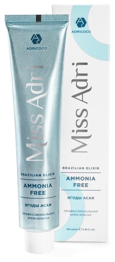 ADRICOCO Miss Adri Brazilian Elixir Ammonia free крем-краска для волос, 10.23 платиновый блонд перламутровый золотистый