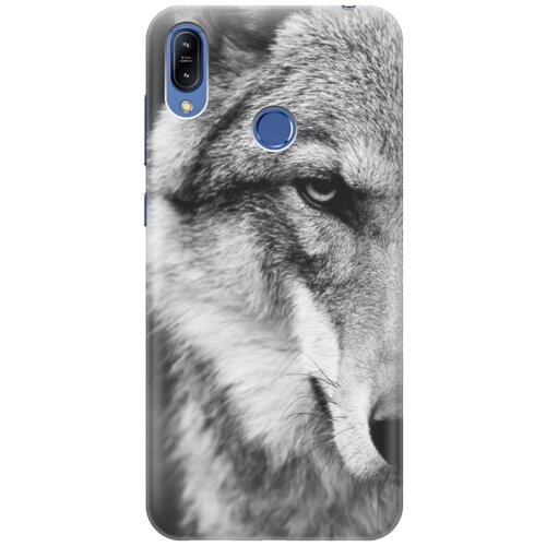 фото Ультратонкий силиконовый чехол-накладка для asus zenfone max (m2) zb633kl с принтом "спокойный волк" gosso