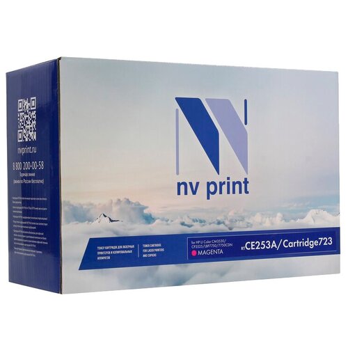 Картридж NV Print CE253A/723 Magenta для HP и Canon, 7000 стр, пурпурный картридж nv print ce253a пурпурный для принтеров hp laserjet color cp3525 cp3525dn cp3525n cp3525x cm3530 cm3530fs 7000 страниц