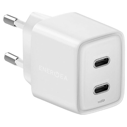 Сетевое зарядное EnergEA Ampcharge Gan40+, 2*USB-C PD/PPS, 40 Вт сетевое зарядное energea ampcharge gan40 2 usb c pd pps 40 вт